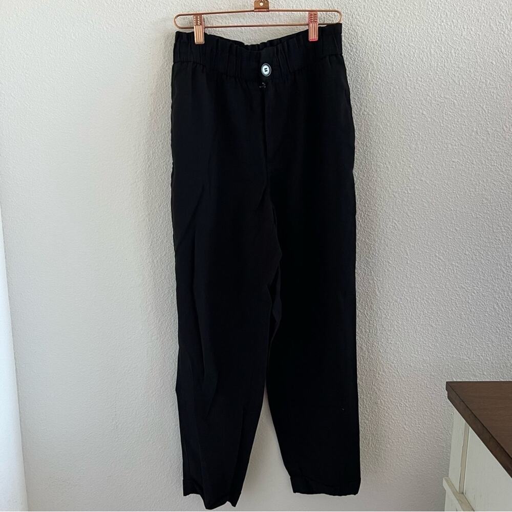 Zara Black Paperbag Waist Lightweight Pants US Medium